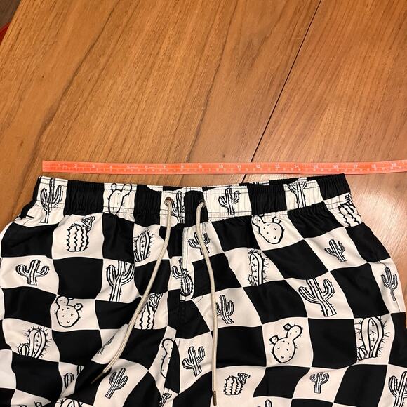 Negative Space Swim Shorts Size XL Cactus Black Checker Trunks - Picture 7 of 9